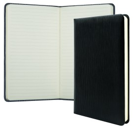 Notizbuch DIN A5 schmal (gebunden) | Echtleder | PAGLIA schwarz